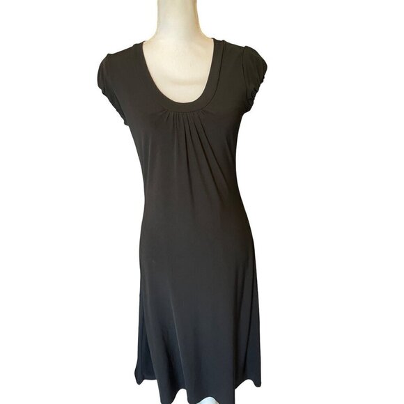 Calvin Klein Dress Size 2 Black A-Line Lined Stretchy Cap Sleeves - Picture 1 of 14